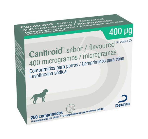 Canitroid Flavoured 400 µg comprimidos para cães.