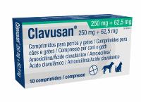 Clavusan 250 mg/62,5 mg comprimidos para cães e gatos