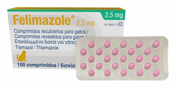 Felimazole 2,5 mg comprimidos revestidos para gatos