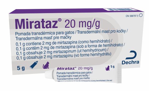 Mirataz 20 mg/g, pomada transdérmica para gatos