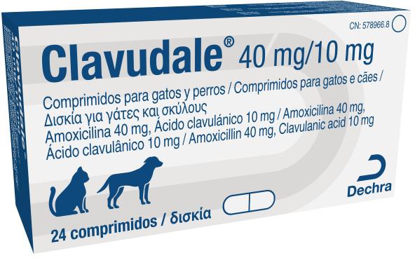 Clavudale 40 mg/10 mg comprimidos para gatos e cães