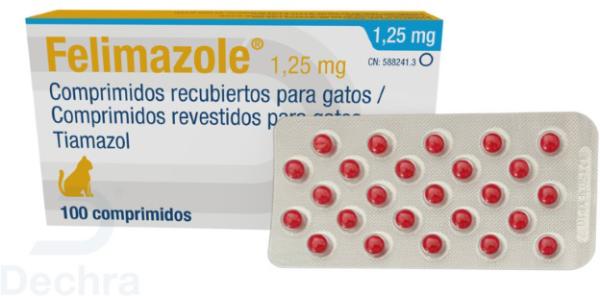 Felimazole 1,25 mg comprimidos revestidos para gatos