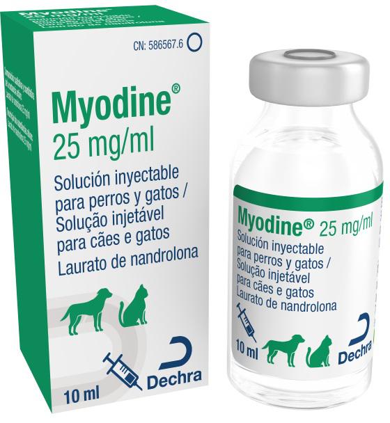 Myodine 25 mg/ml solução injetável para cães e gatos