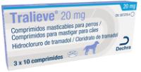 Tralieve 20 mg comprimidos para mastigar para cães