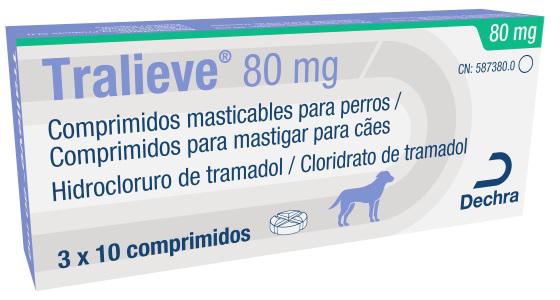 Tralieve 80 mg comprimidos para mastigar para cães