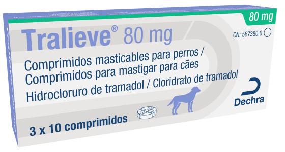 Tralieve 80 mg comprimidos para mastigar para cães